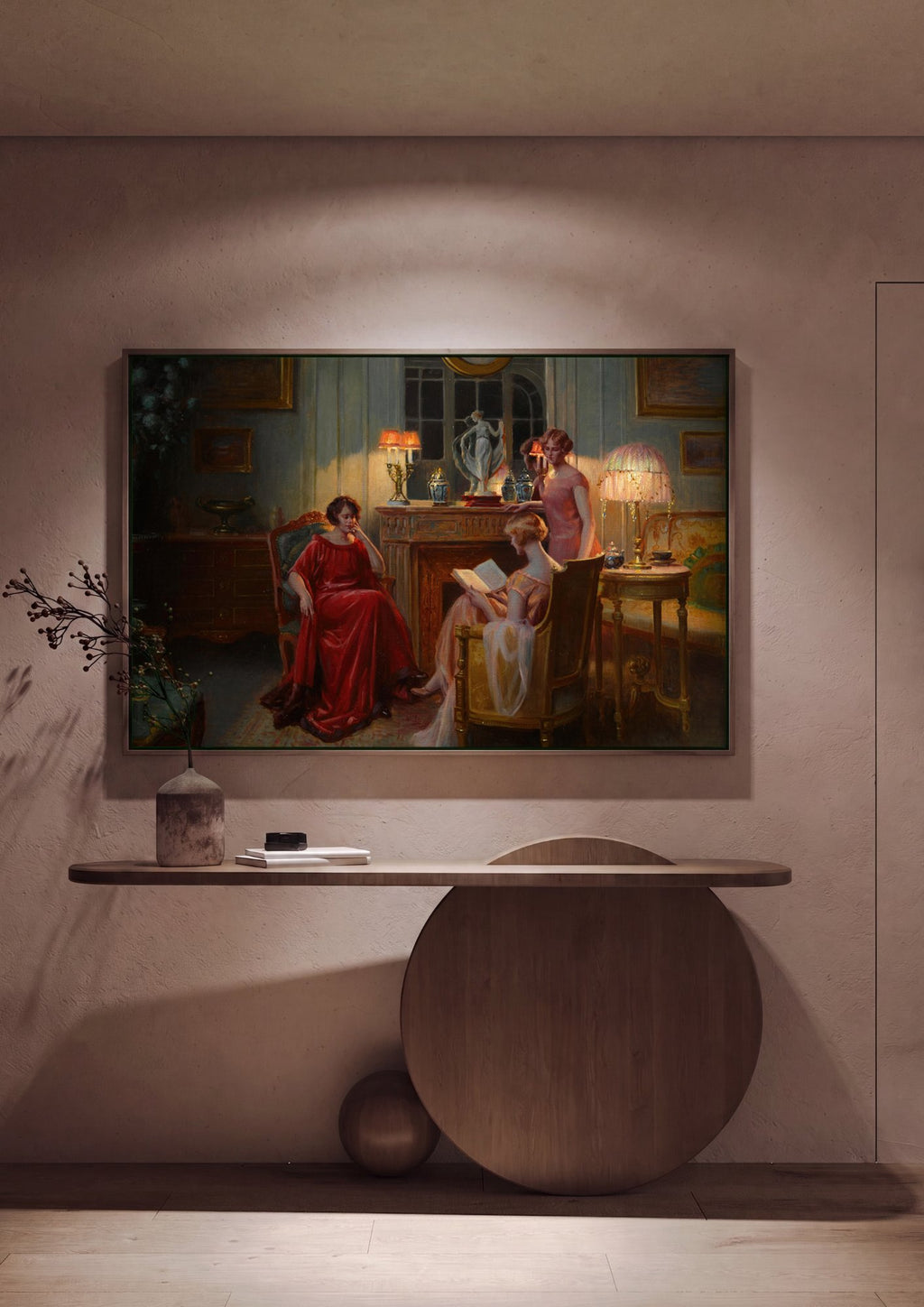 Quadro Decorativo A Leitura e a Conversa - Delphin Enjolras em ambiente decorado