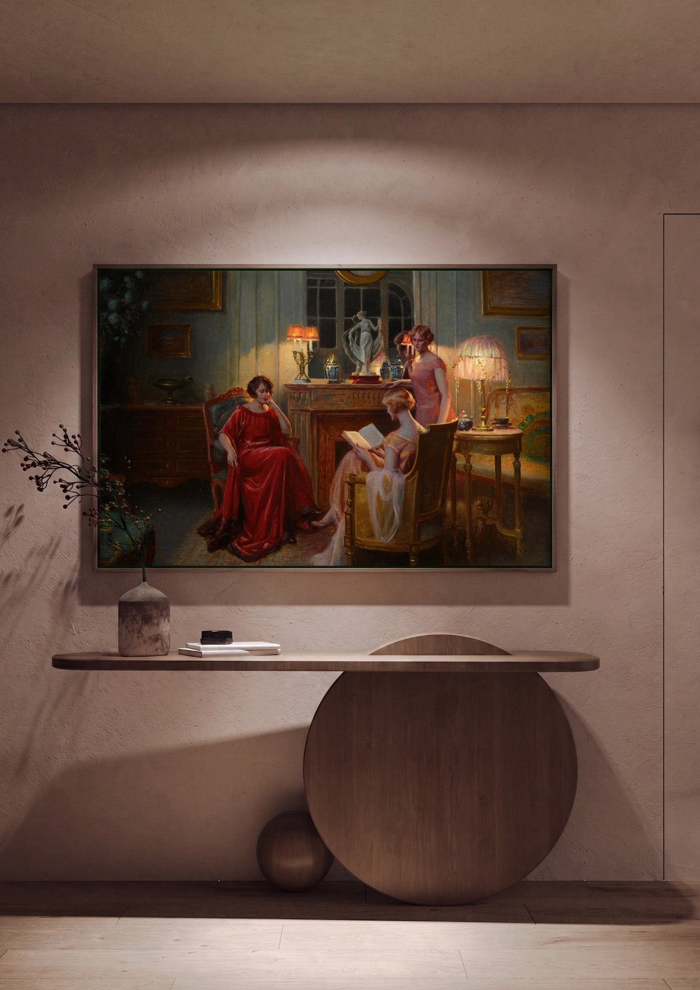Quadro Decorativo A Leitura e a Conversa - Delphin Enjolras em ambiente decorado