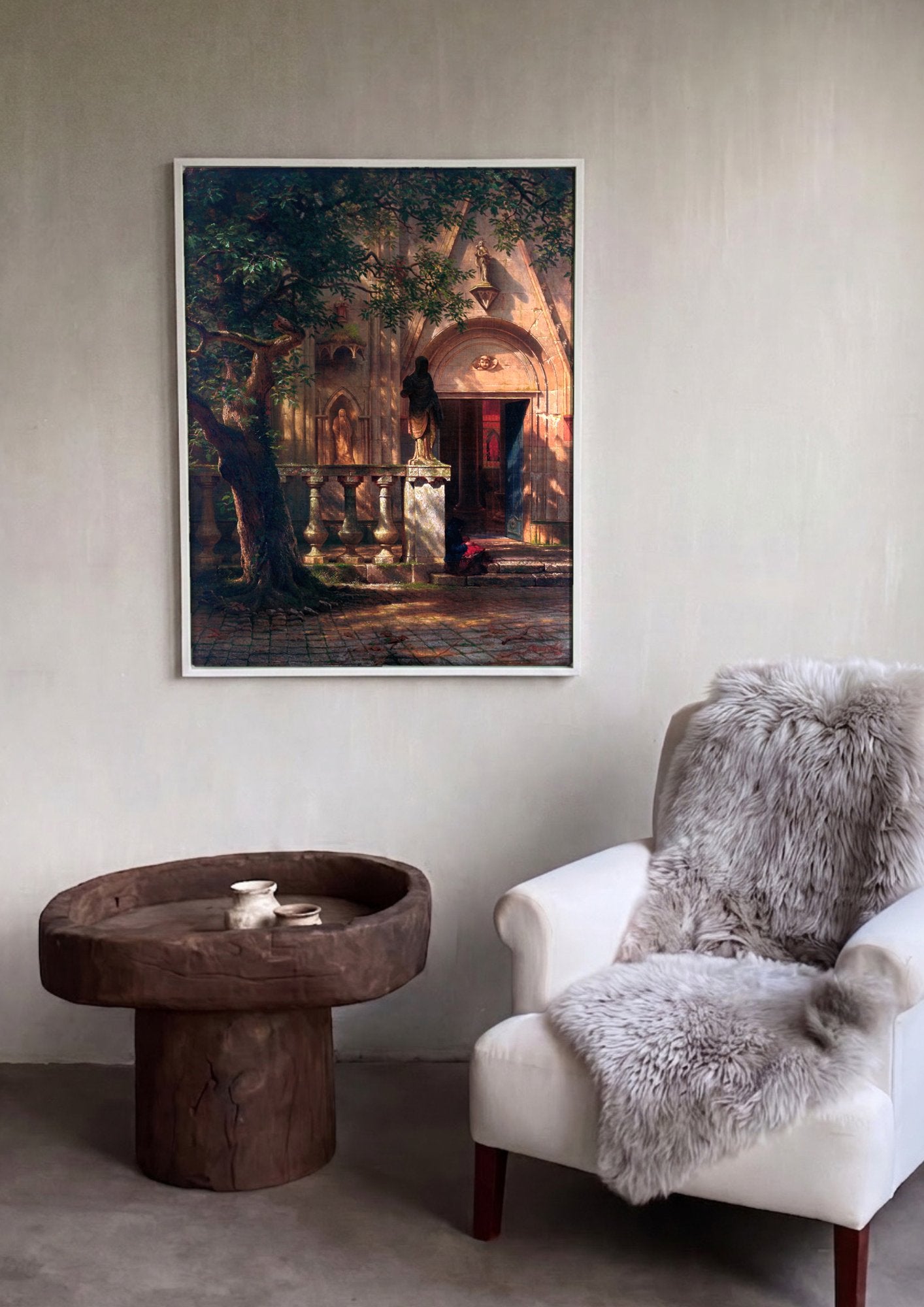 Quadro Decorativo A Igreja - Albert Bierstadt em ambiente decorado