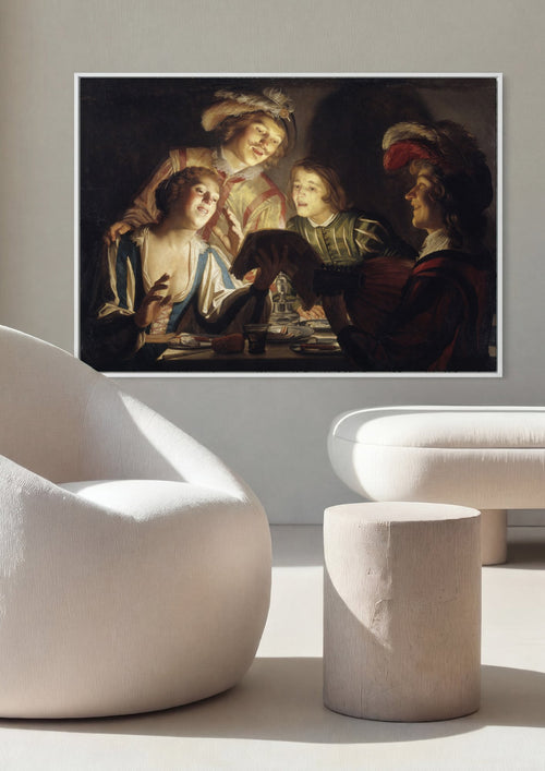 Quadro Decorativo 'O Concerto' - Honthorst em ambiente decorado