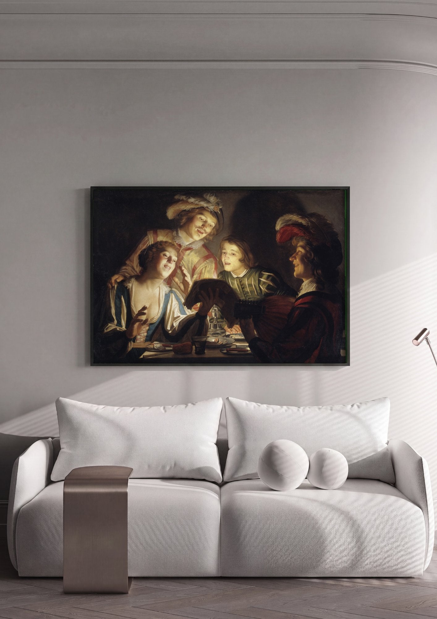 Quadro Decorativo 'O Concerto' - Honthorst em ambiente decorado