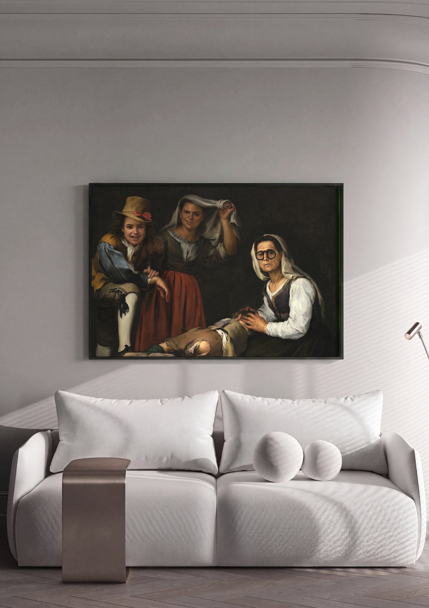 Quadro Decorativo Crianças Comendo Torta - Murillo em ambiente decorado