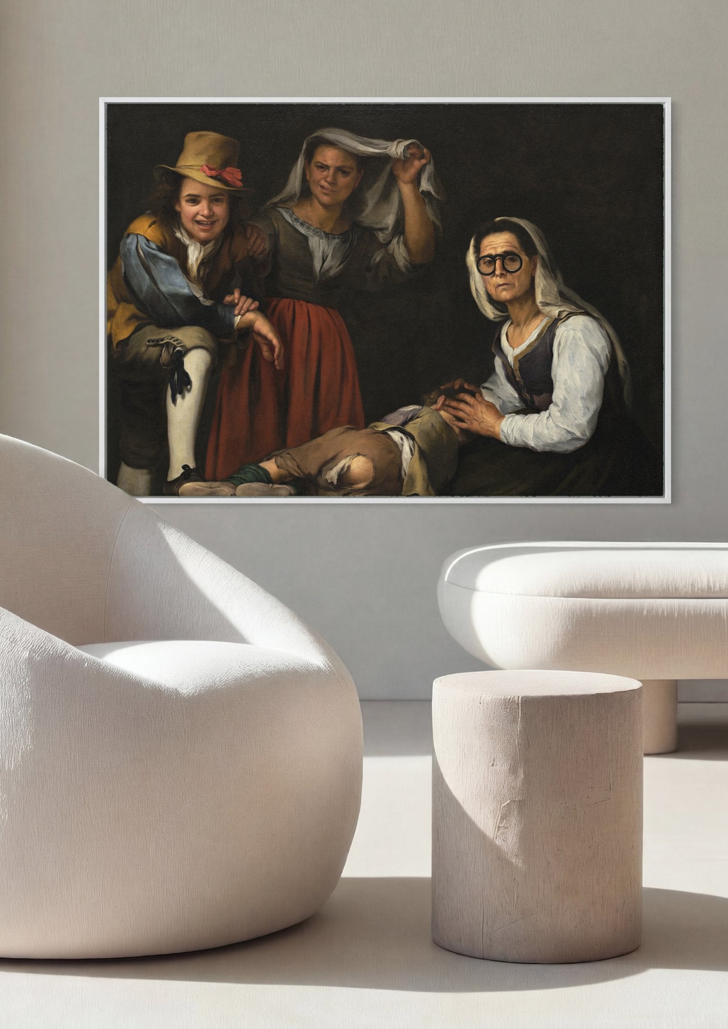 Quadro Decorativo Crianças Comendo Torta - Murillo em ambiente decorado