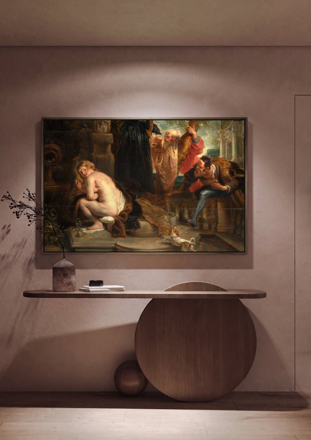 Quadro Decorativo Susana e os Ancioes - Rubens em ambiente decorado