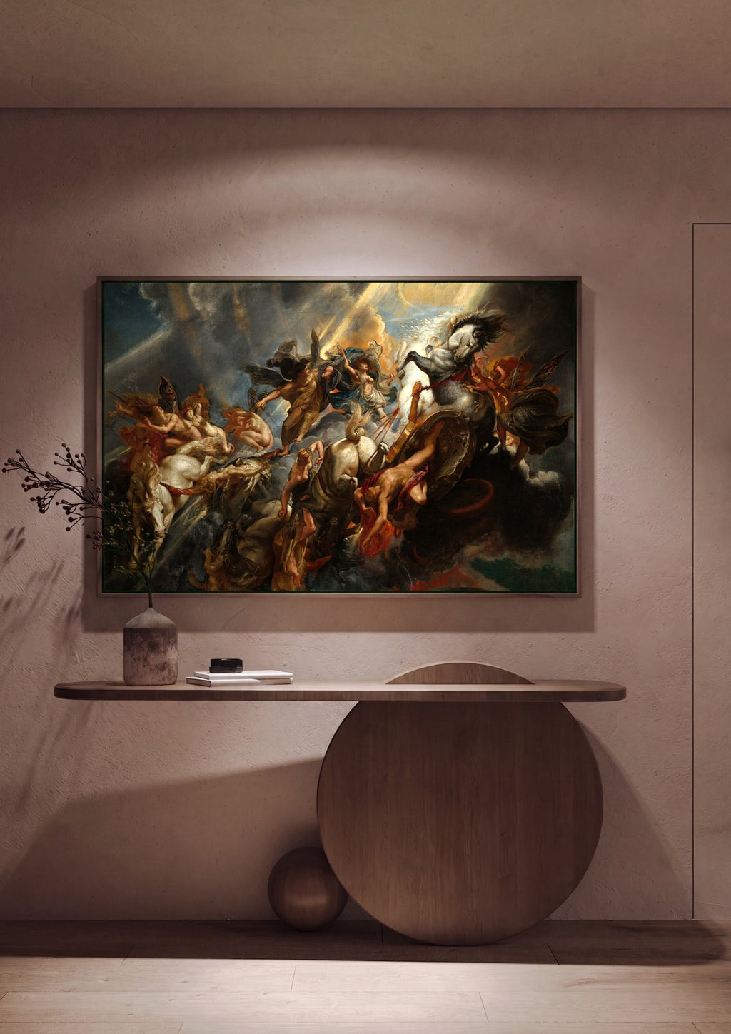 Quadro Decorativo A Queda de Faetonte - Rubens em ambiente decorado