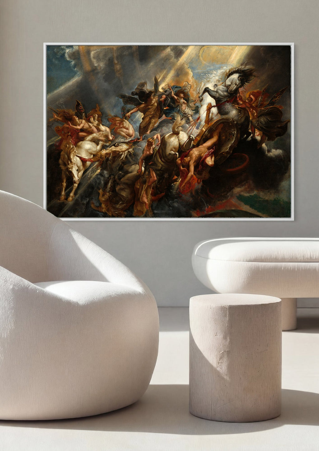Quadro Decorativo A Queda de Faetonte - Rubens em ambiente decorado