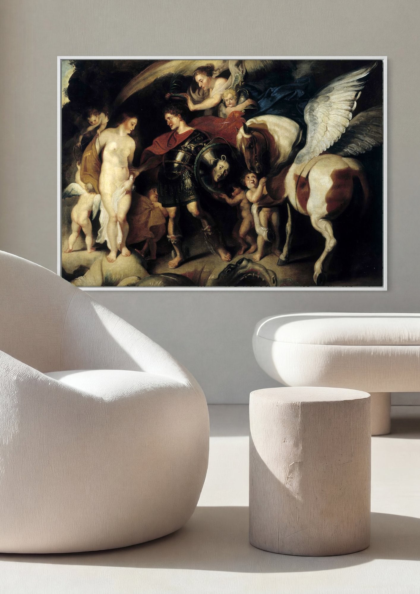 Quadro Decorativo Perseu e Andrômeda - Rubens em ambiente decorado