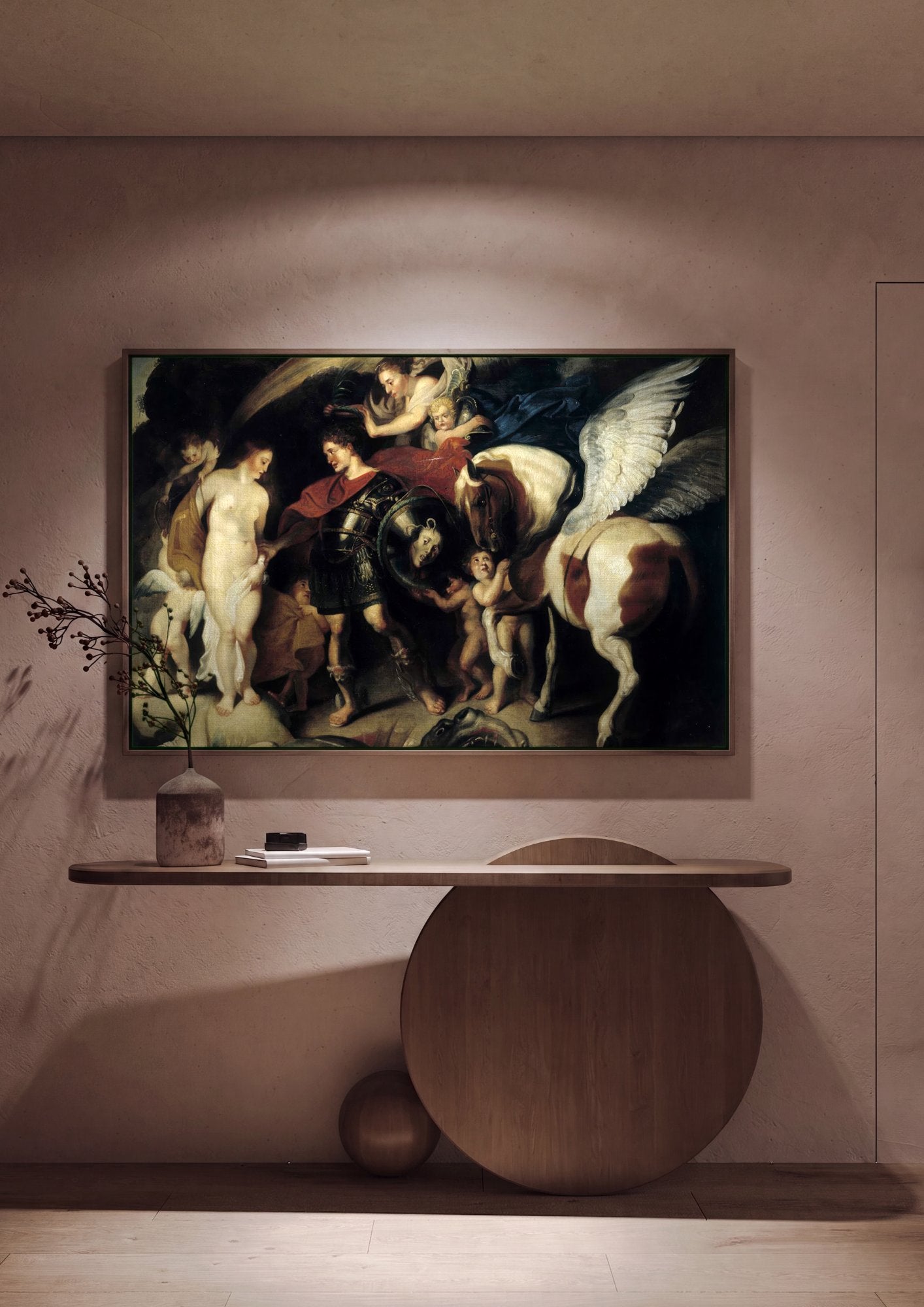 Quadro Decorativo Perseu e Andrômeda - Rubens em ambiente decorado