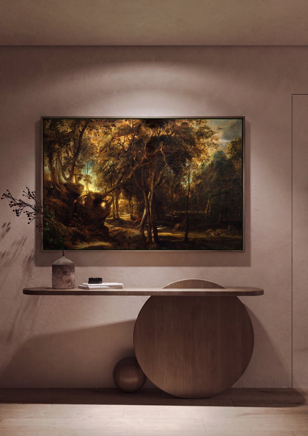 Quadro Decorativo A Caça de Atalanta - Rubens em ambiente decorado