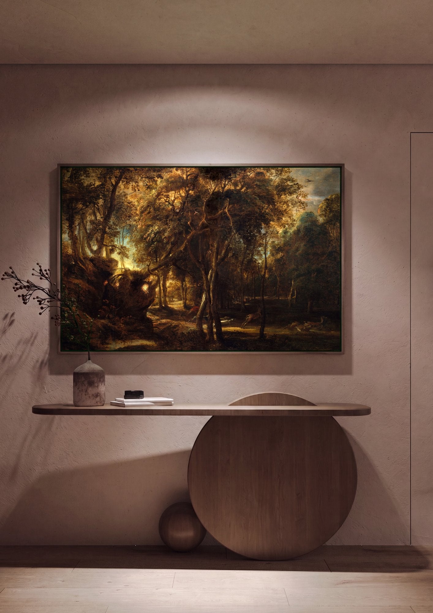 Quadro Decorativo A Caça de Atalanta - Rubens em ambiente decorado