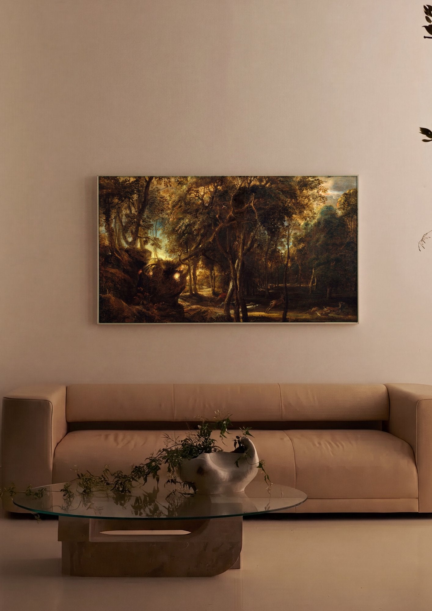 Quadro Decorativo A Caça de Atalanta - Rubens em ambiente decorado