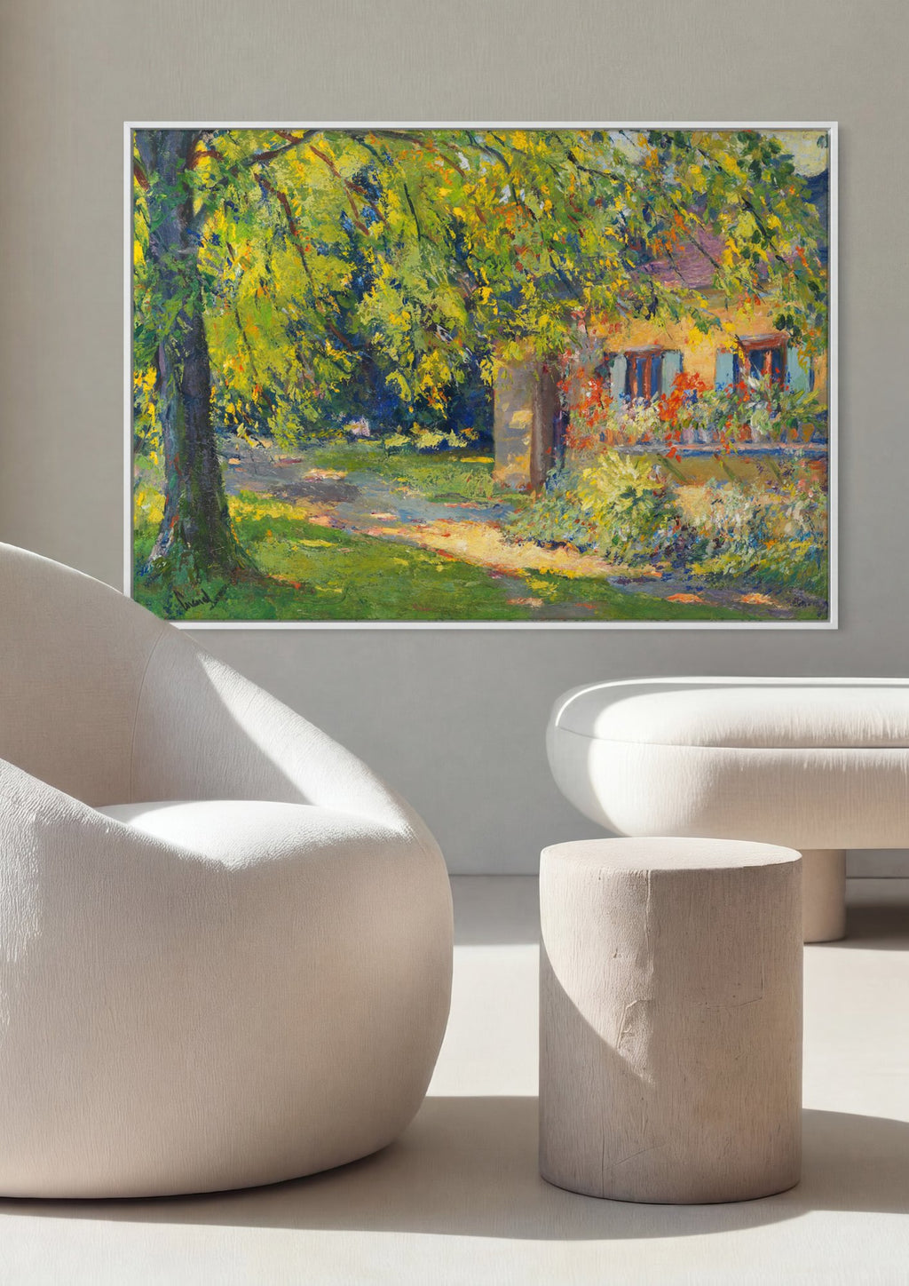 Quadro Decorativo Casa no Campo com Árvores - Edward Cucuel em ambiente decorado