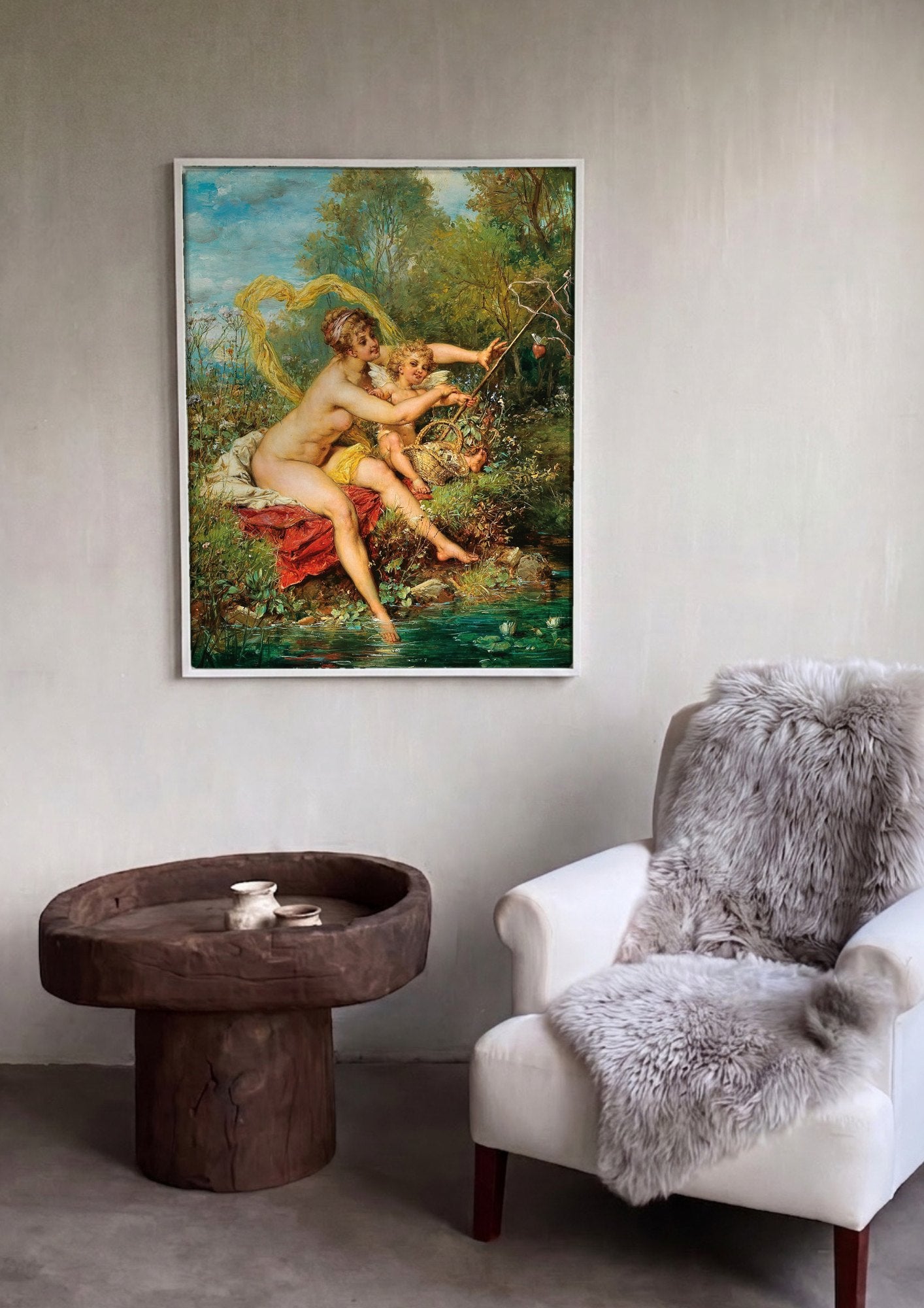 Quadro Decorativo A Oferta de Amor - Hans Zatzka | quadro emoldurado na parede