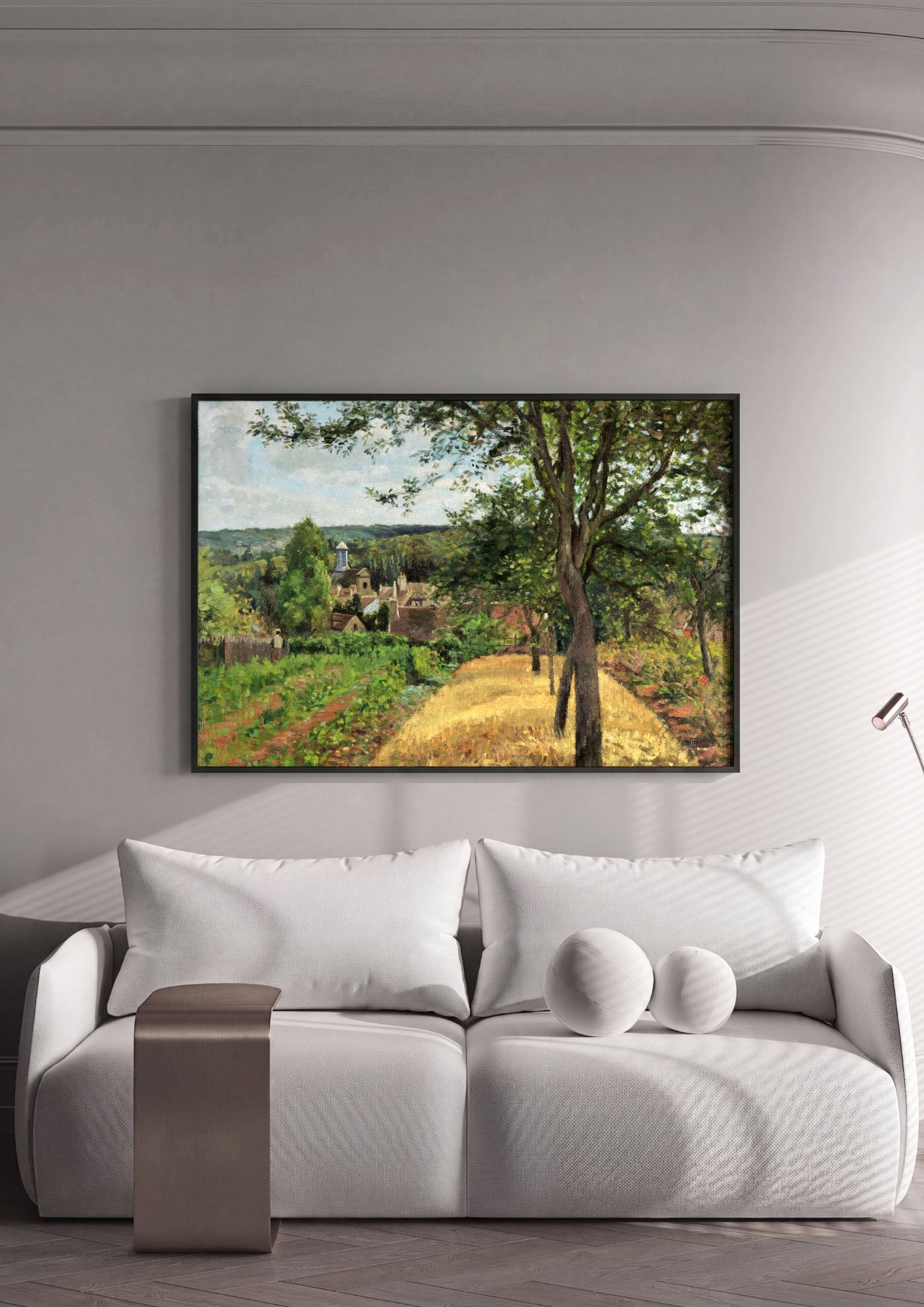 Quadro Decorativo A Colheita de Ervilhas - Pissarro | quadro emoldurado na parede