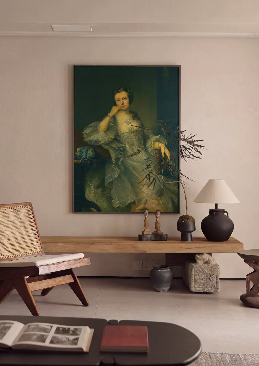 Quadro Decorativo Retrato de Senhora - Joshua Reynolds | quadro emoldurado na parede