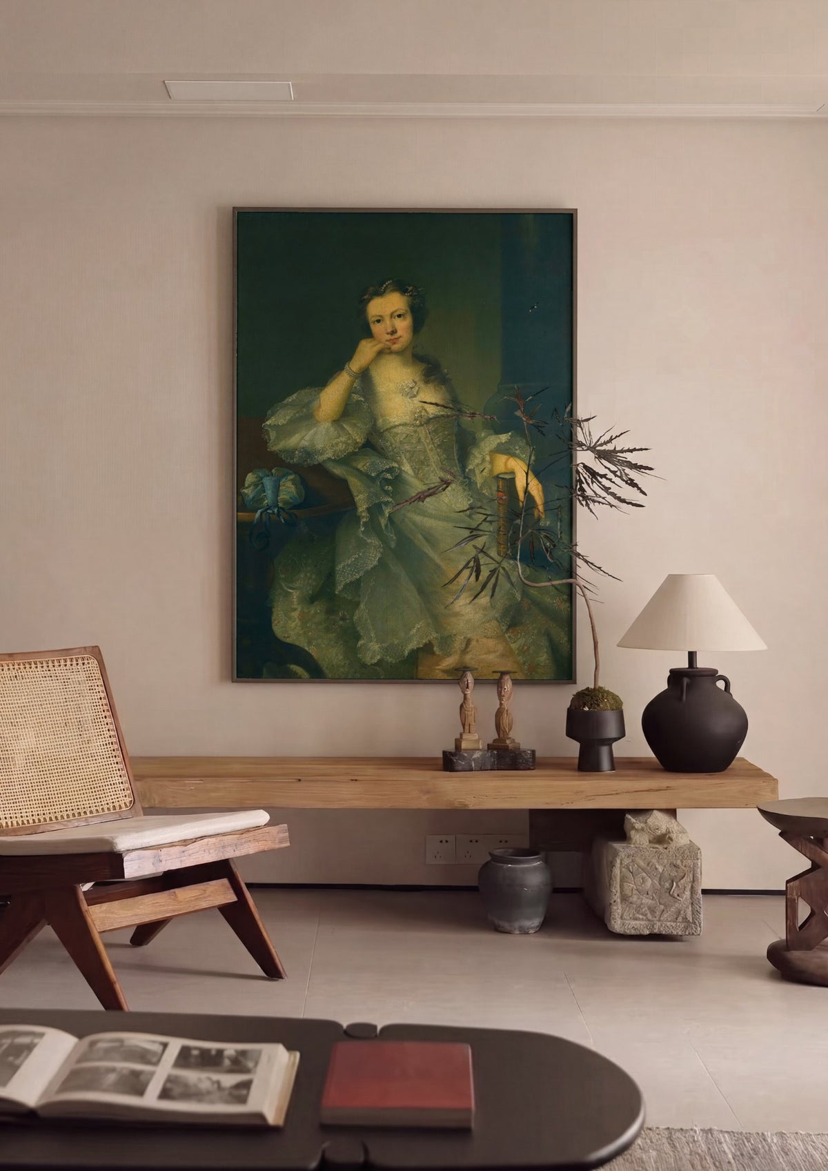 Quadro Decorativo Retrato de Senhora - Joshua Reynolds | quadro emoldurado na parede