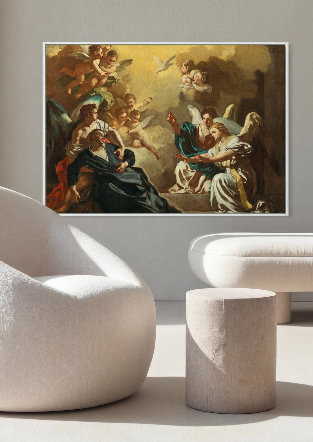 Quadro Decorativo A Visão de São Francisco de Sales - Solimena | quadro emoldurado na parede