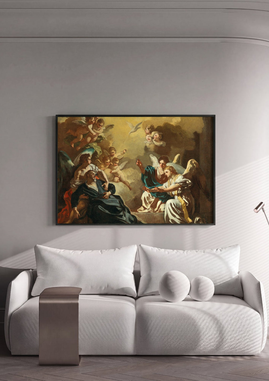 Quadro Decorativo A Visão de São Francisco de Sales - Solimena | quadro emoldurado na parede
