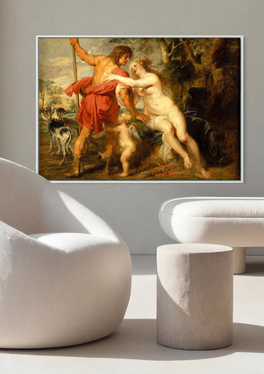 Quadro Decorativo Vênus e Adônis - Rubens | quadro emoldurado na parede