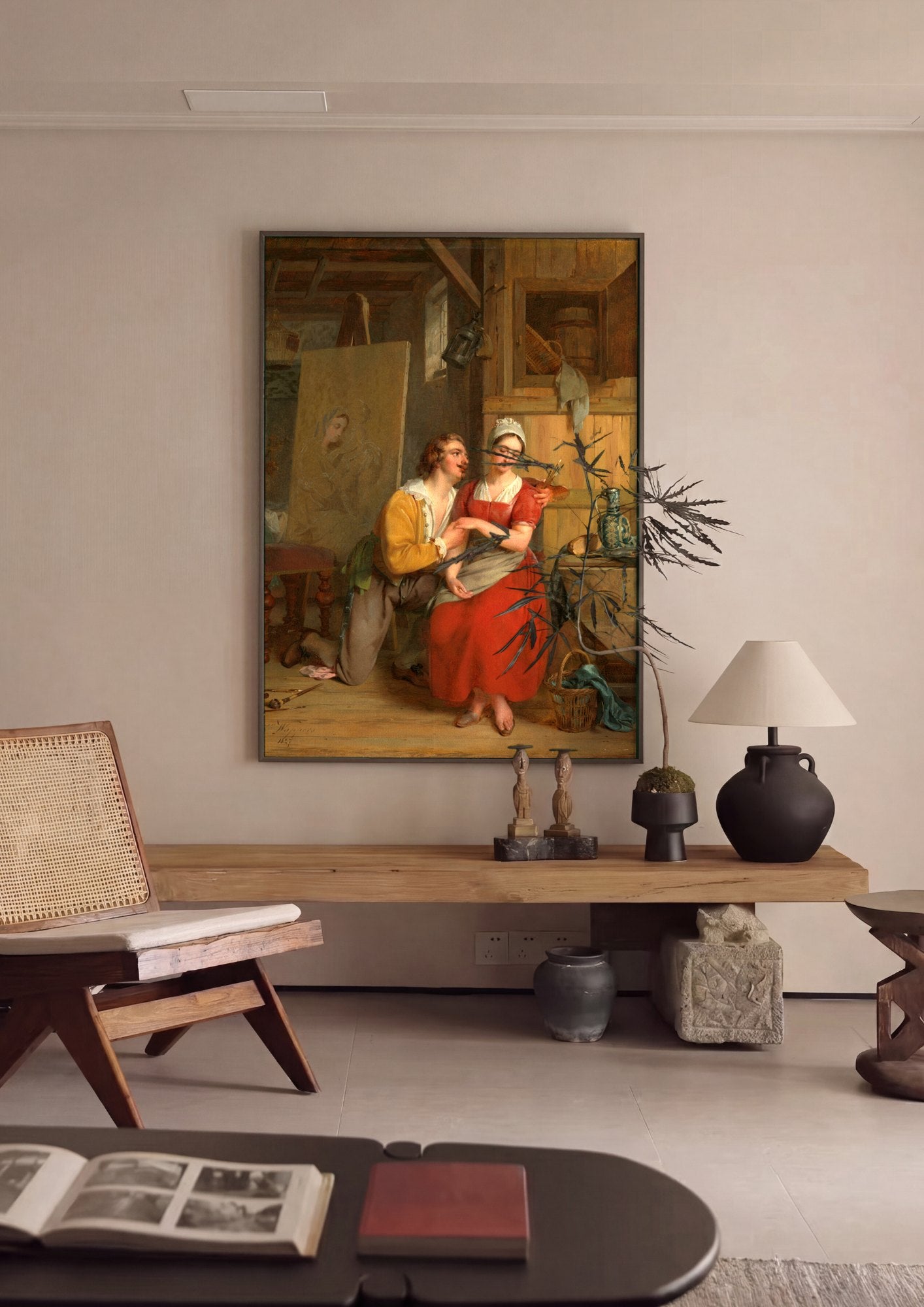 Quadro Decorativo A Oferta do Pintor - Gustaf Wappers | quadro emoldurado na parede