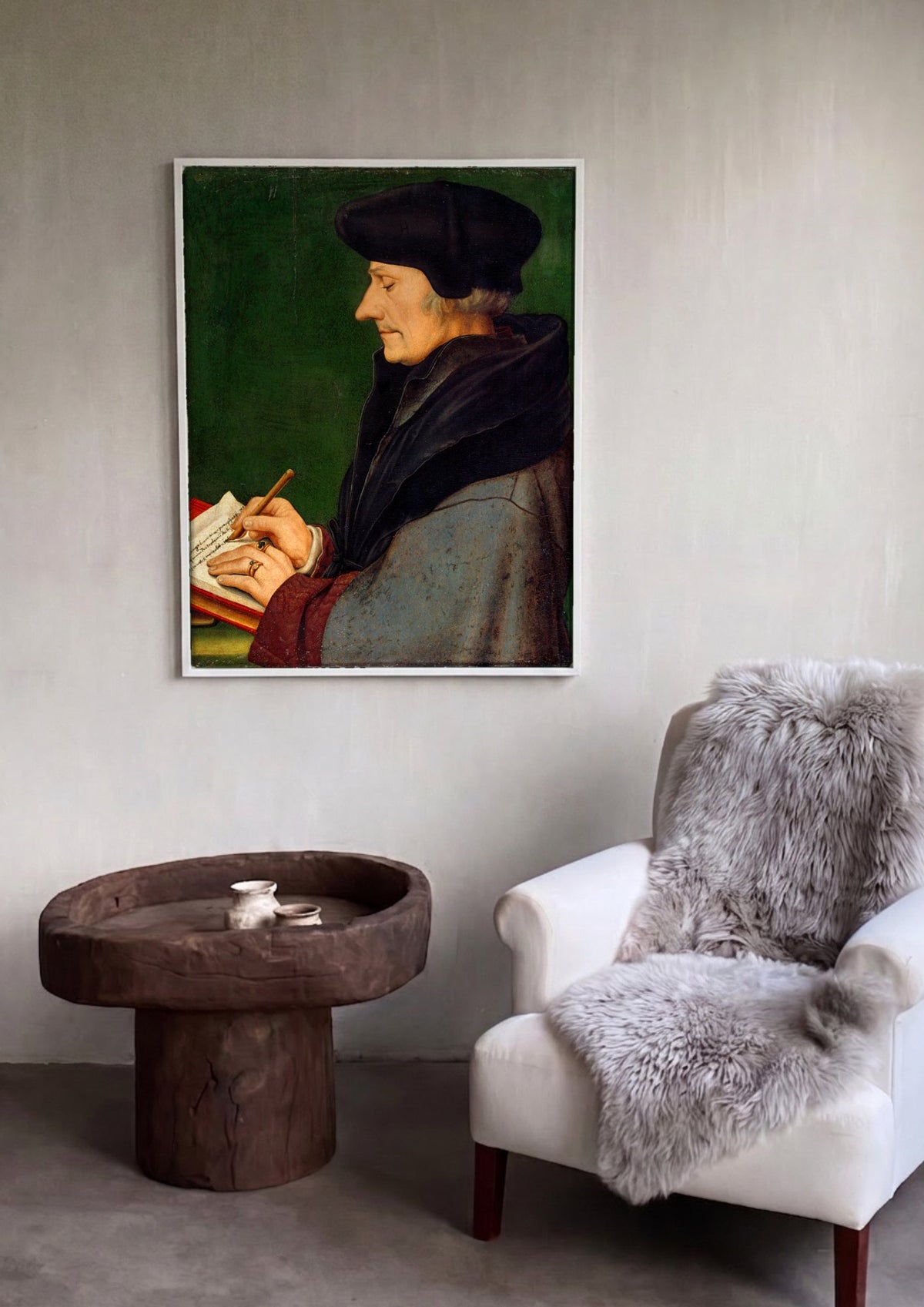 Quadro Decorativo Erasmo de Roterdã - Hans Holbein, o Jovem | quadro emoldurado na parede