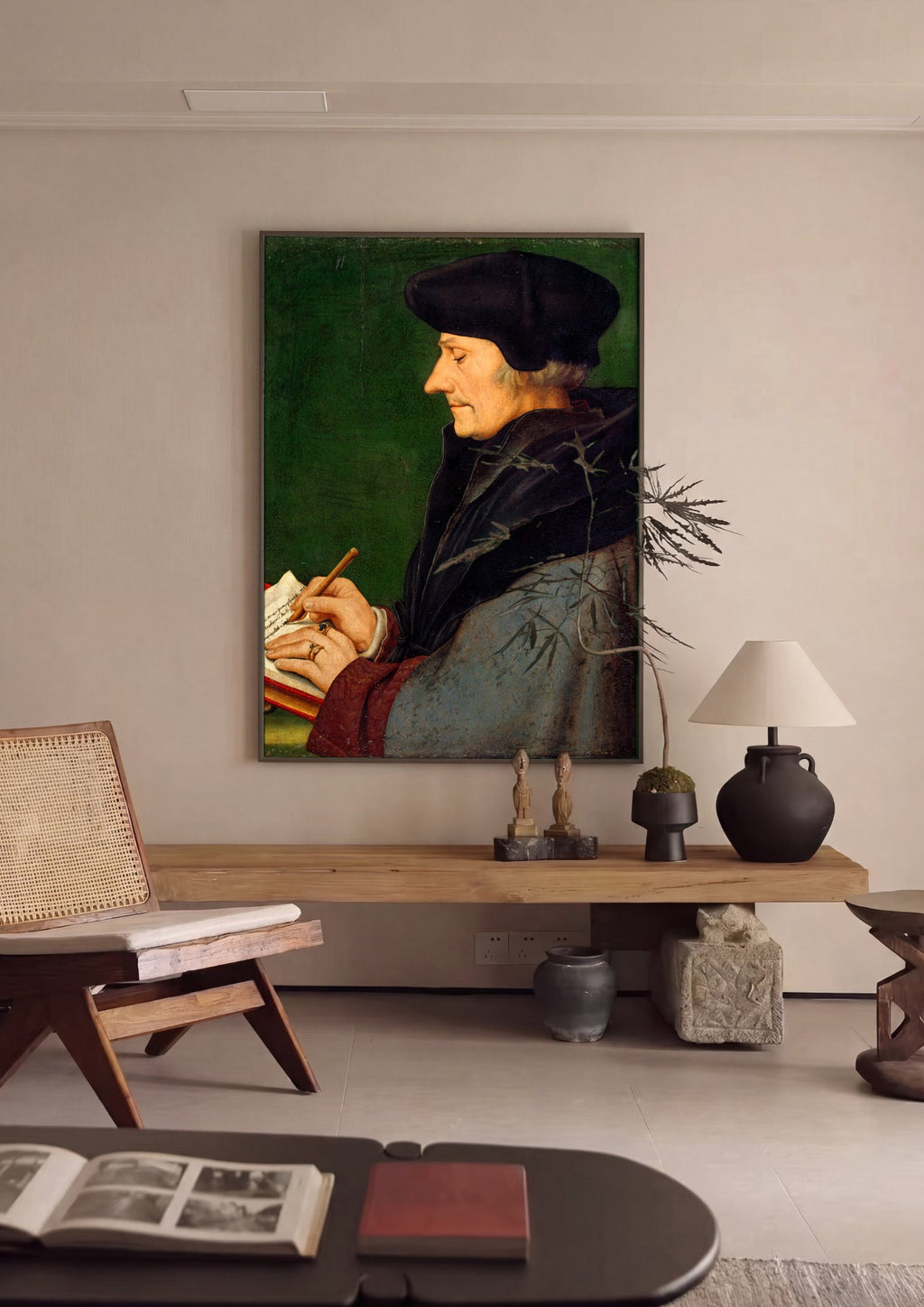 Quadro Decorativo Erasmo de Roterdã - Hans Holbein, o Jovem | quadro emoldurado na parede