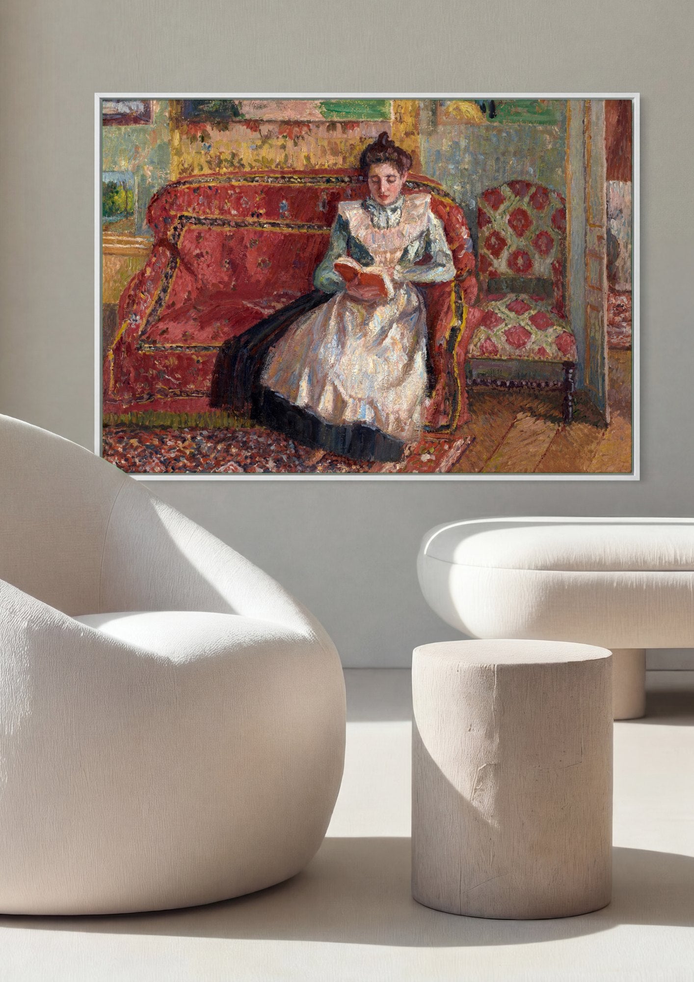 Quadro Decorativo A Leitora - Camille Pissarro | quadro emoldurado na parede