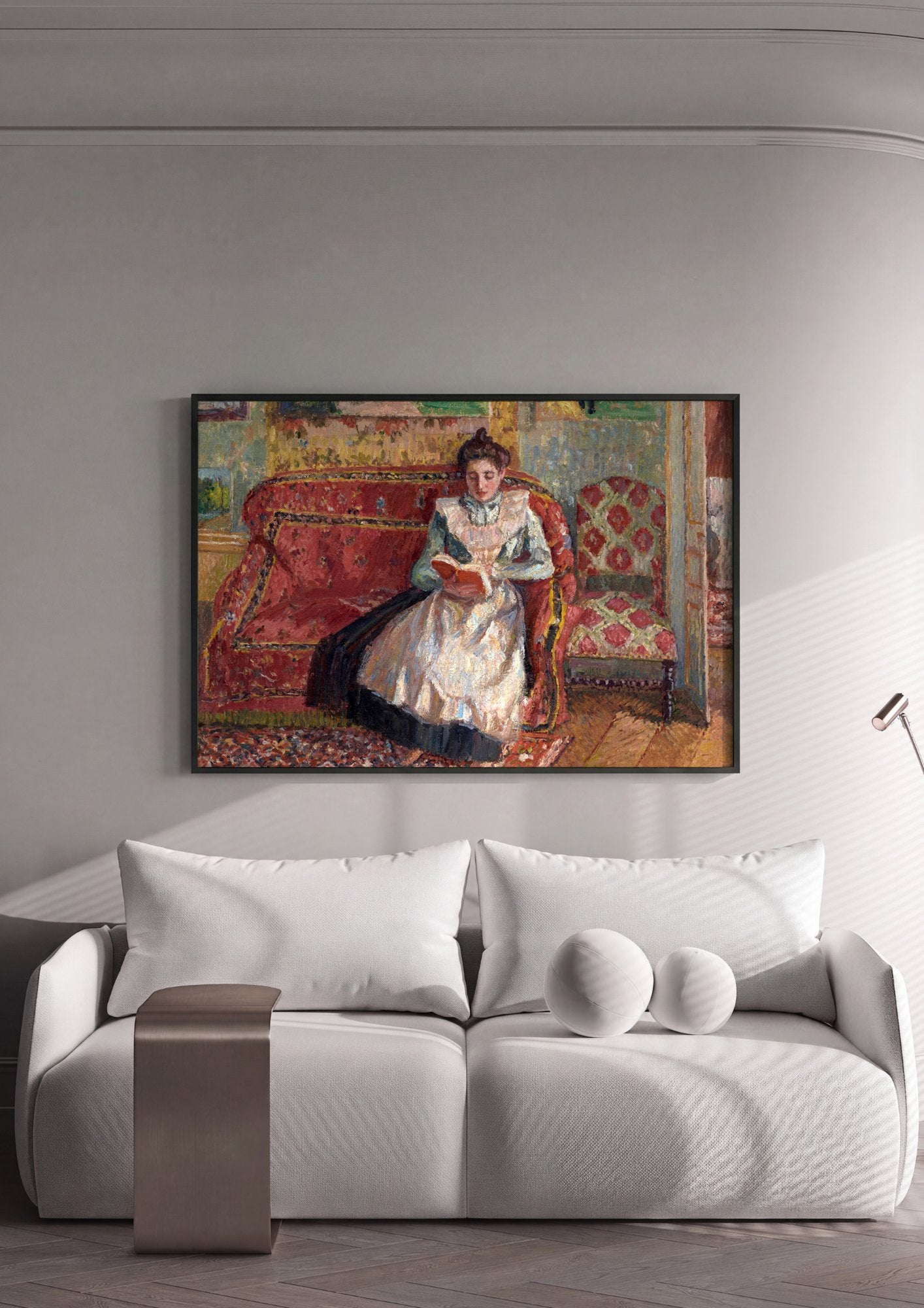 Quadro Decorativo A Leitora - Camille Pissarro | quadro emoldurado na parede