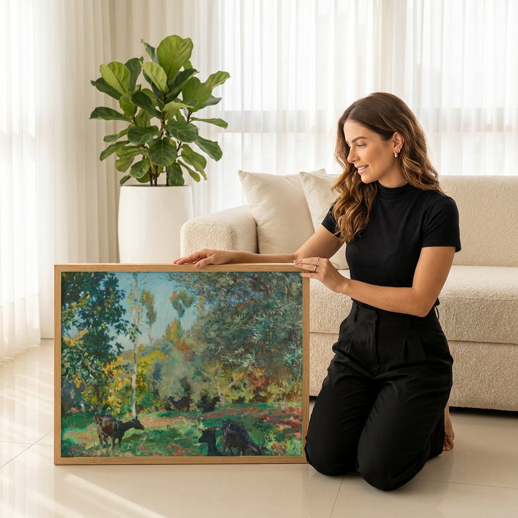 Quadro Decorativo Cenas Pastorais - John Singer Sargent | modelo apresentando o quadro emoldurado