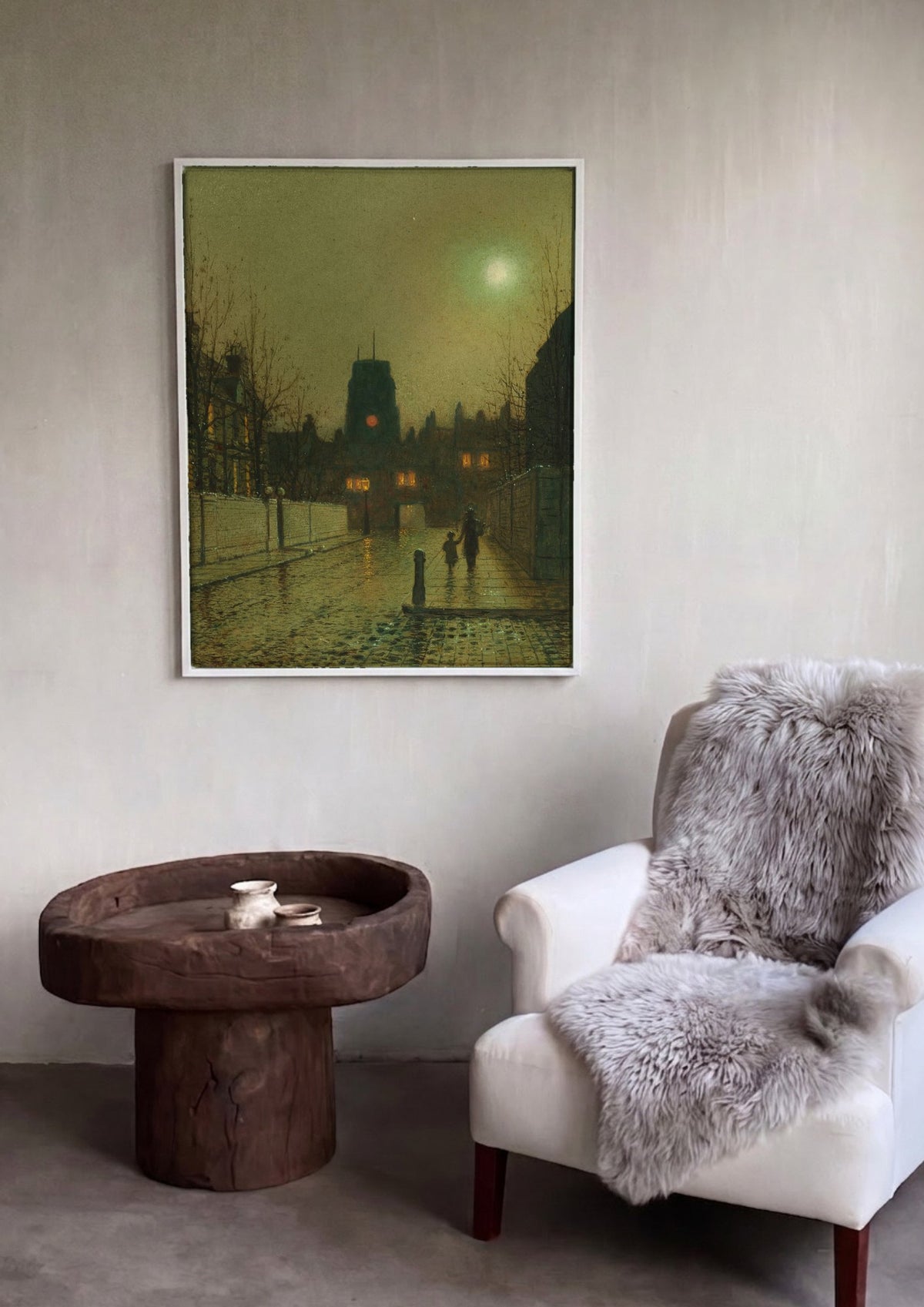 Quadro Decorativo Noite Luar de Londres - J. Atkinson Grimshaw | quadro emoldurado na parede