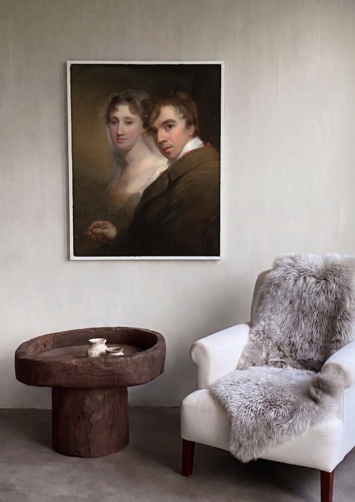 Quadro Decorativo 'Autorretrato com Esposa' - Thomas Sully | quadro emoldurado na parede