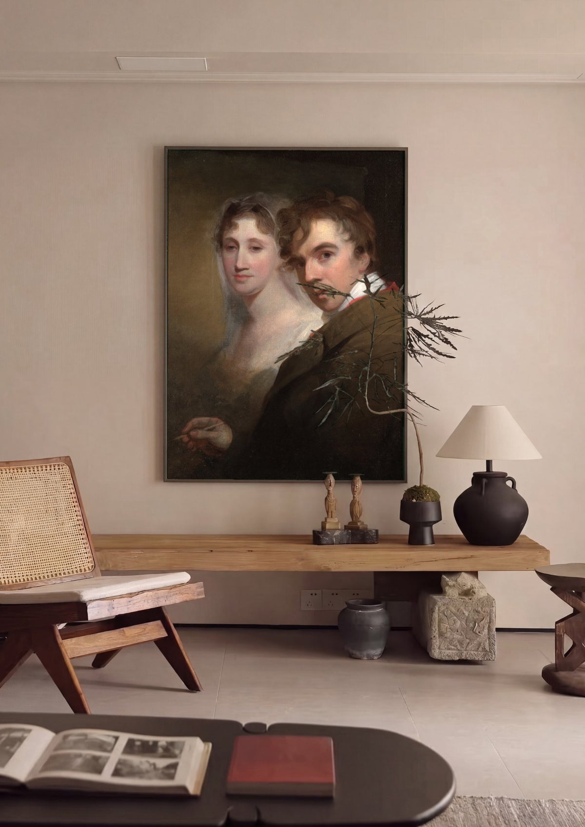 Quadro Decorativo 'Autorretrato com Esposa' - Thomas Sully | quadro emoldurado na parede