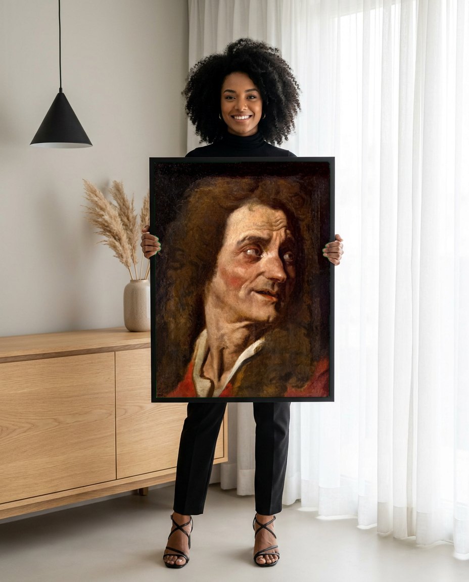 Quadro Decorativo A Expressão - Jean-Auguste Dominique Ingres | modelo apresentando o quadro emoldurado