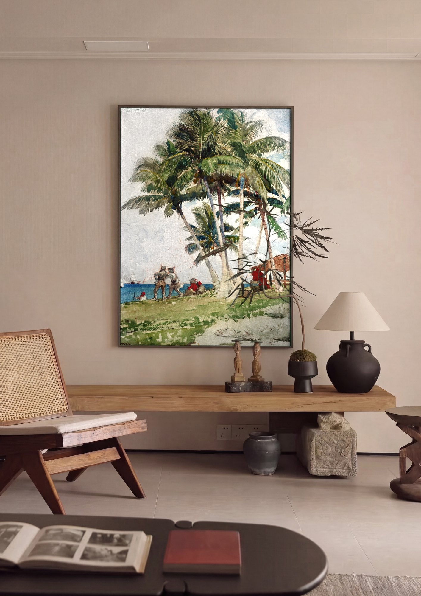 Quadro Decorativo A Praia de Nassau - Winslow Homer | quadro emoldurado na parede
