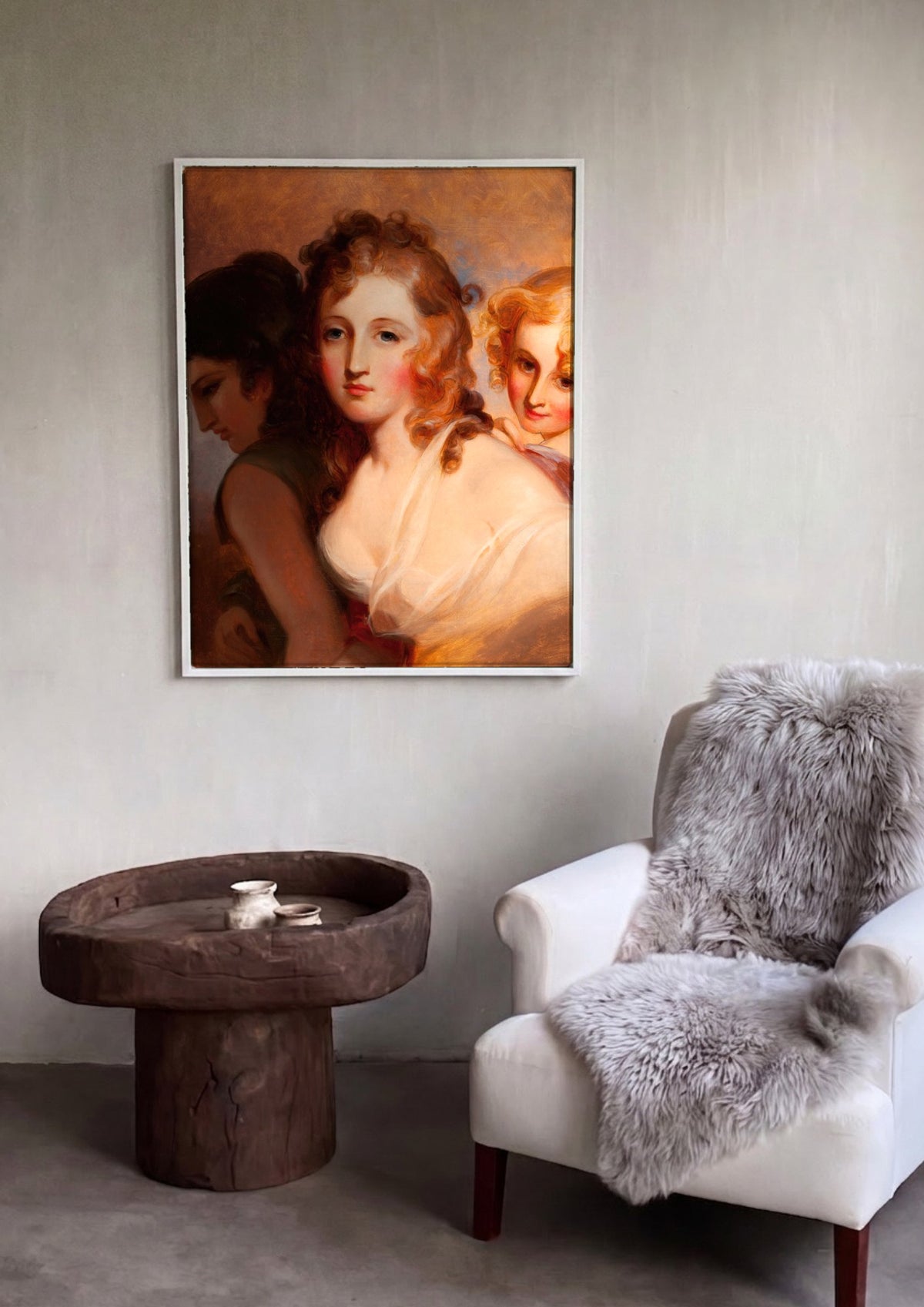Quadro Decorativo 'As Tres Idades' - Thomas Sully | quadro emoldurado na parede