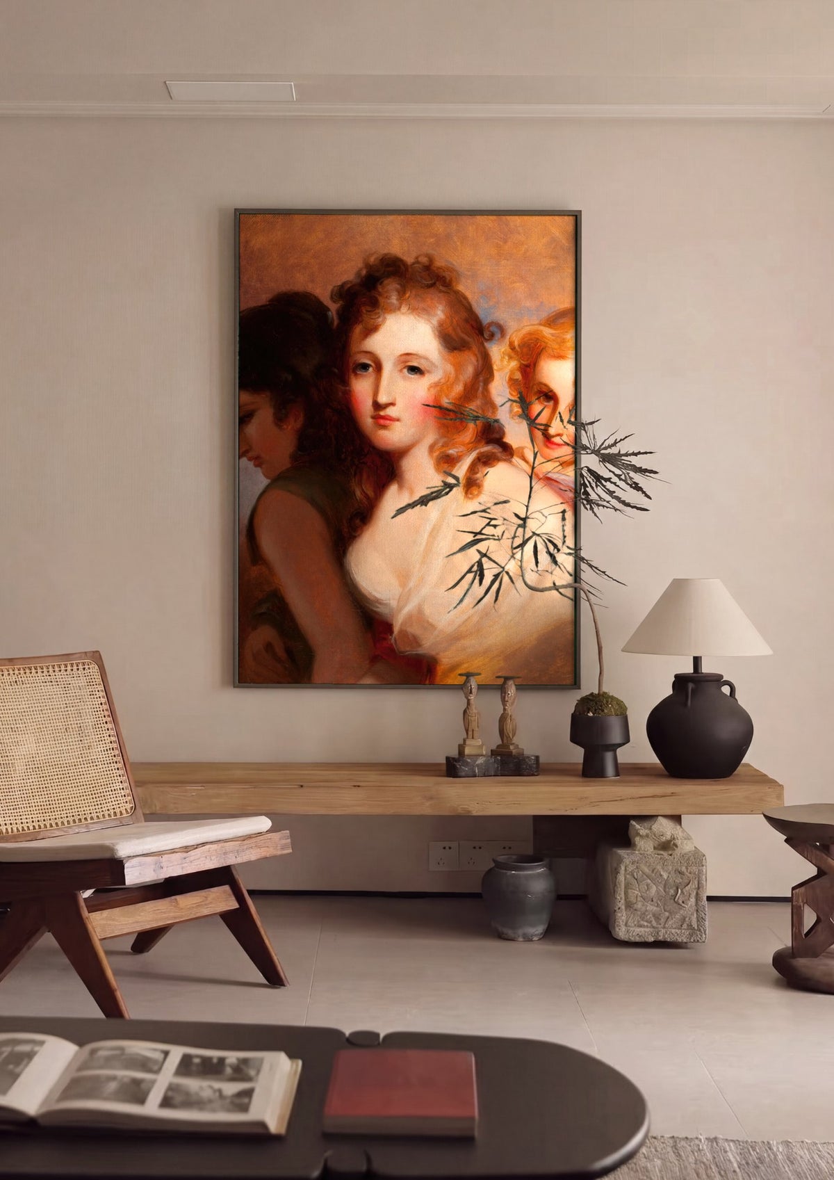 Quadro Decorativo 'As Tres Idades' - Thomas Sully | quadro emoldurado na parede