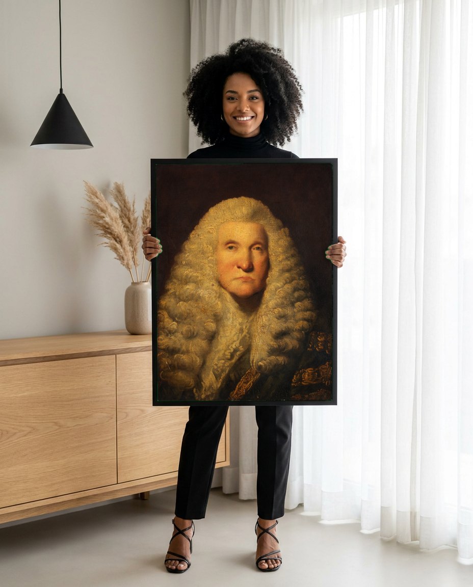 Quadro Decorativo Retrato Formal - Sir Joshua Reynolds | modelo apresentando o quadro emoldurado