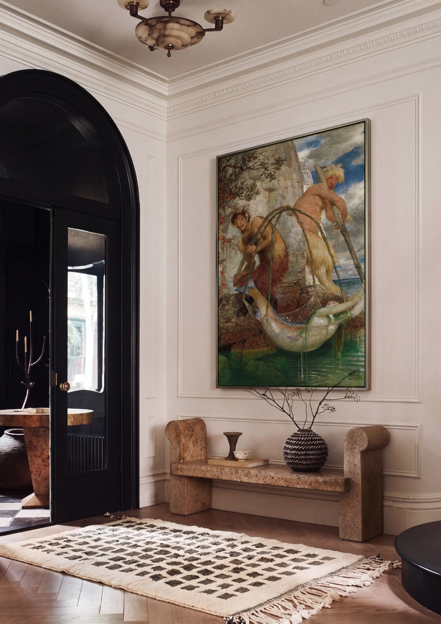 Quadro Decorativo A Captura de Sereias - Arnold Böcklin em ambiente decorado