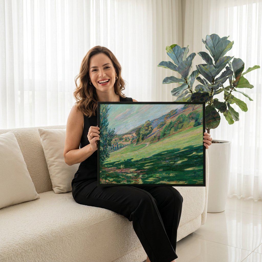 Quadro Decorativo Paisagem com Árvores - Armand Guillaumin com modelo em ambiente