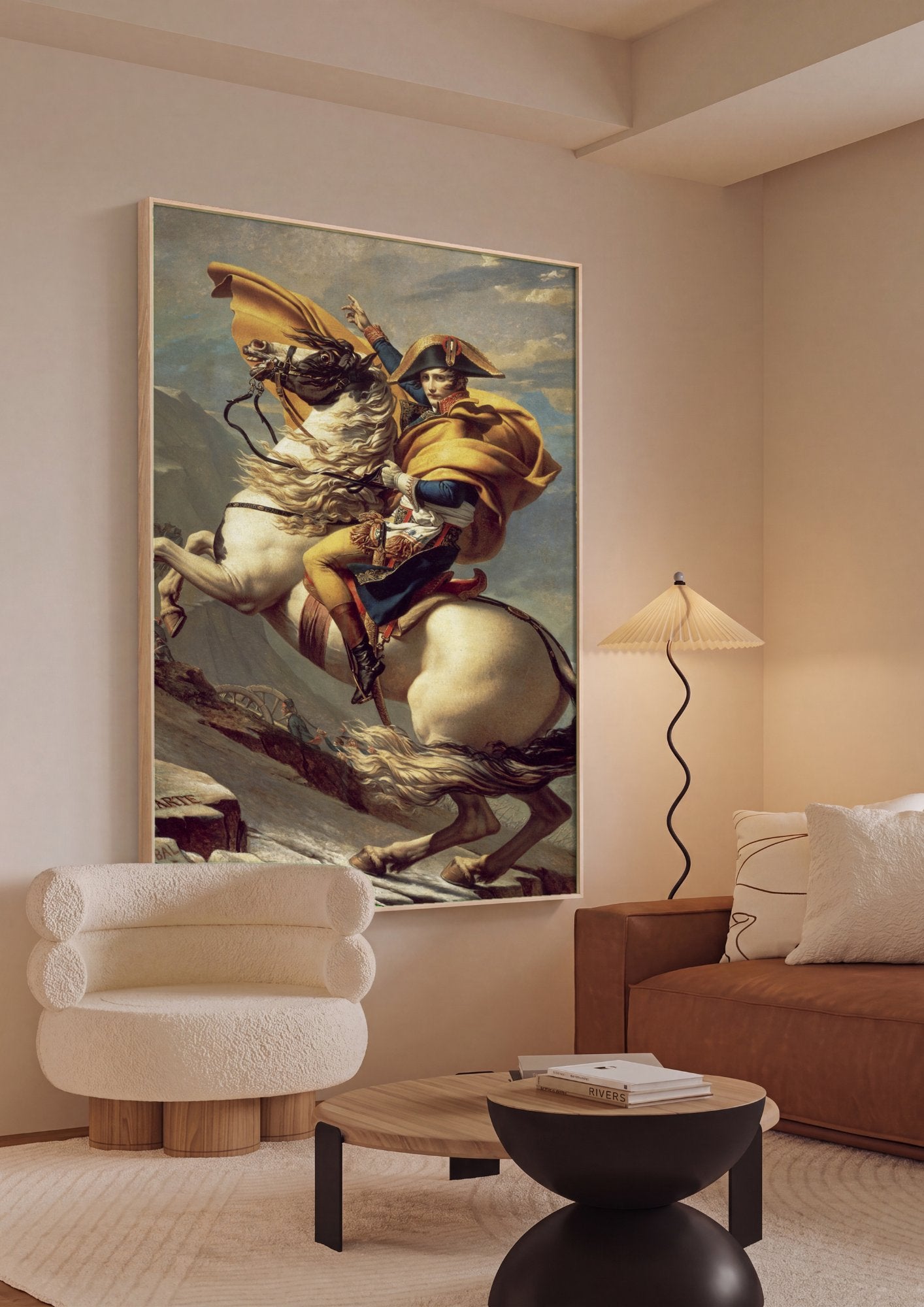 Quadro Decorativo Napoleão Cruzando os Alpes - Jacques-Louis David em ambiente decorado