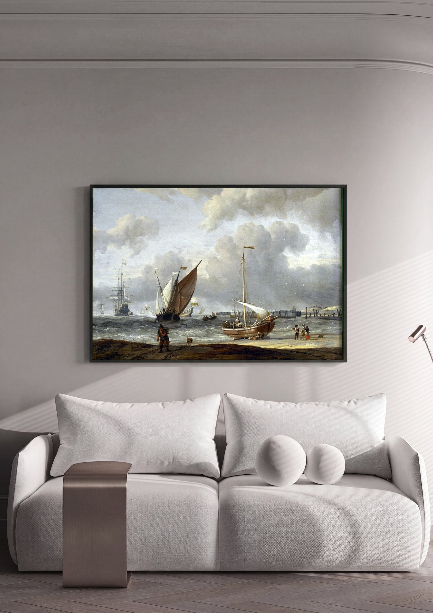 Quadro Decorativo Marinha com Veleiros - Abraham Storck em ambiente decorado