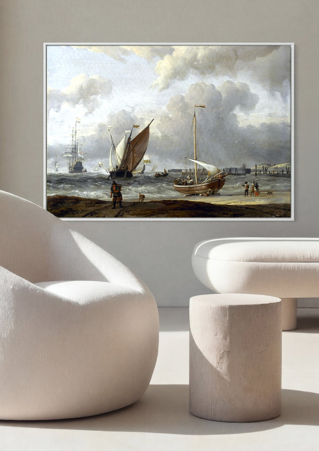 Quadro Decorativo Marinha com Veleiros - Abraham Storck em ambiente decorado