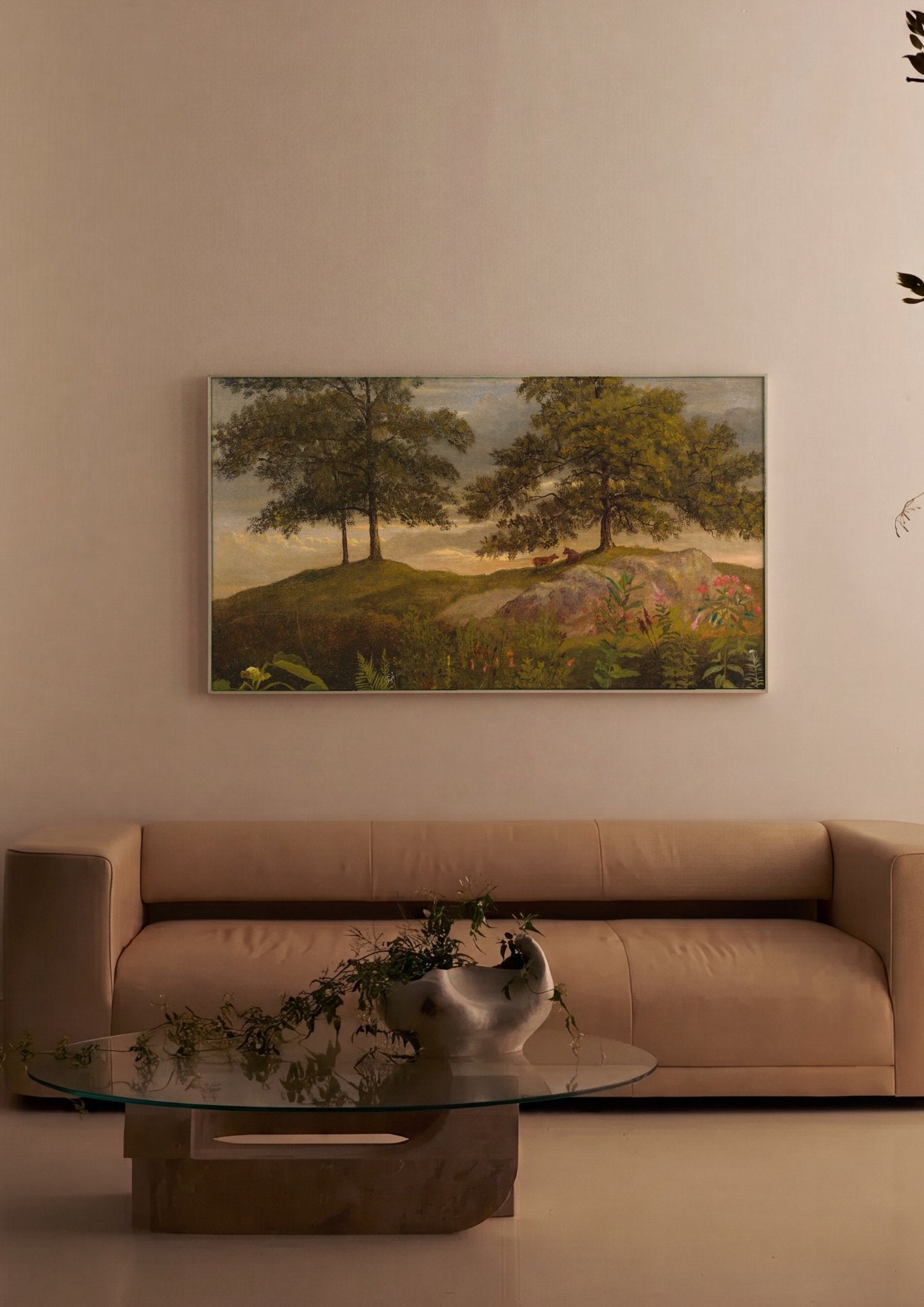 Quadro Decorativo Paisagem com Árvores - Albert Bierstadt em ambiente decorado