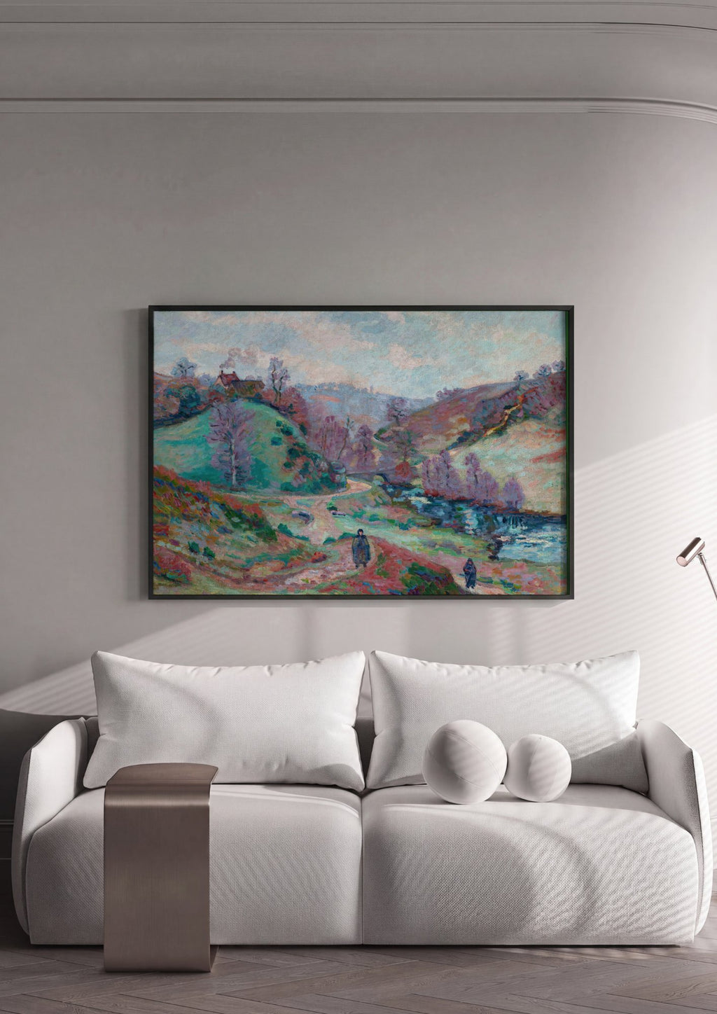 Quadro Decorativo Paisagem com Figuras - Armand Guillaumin em ambiente decorado