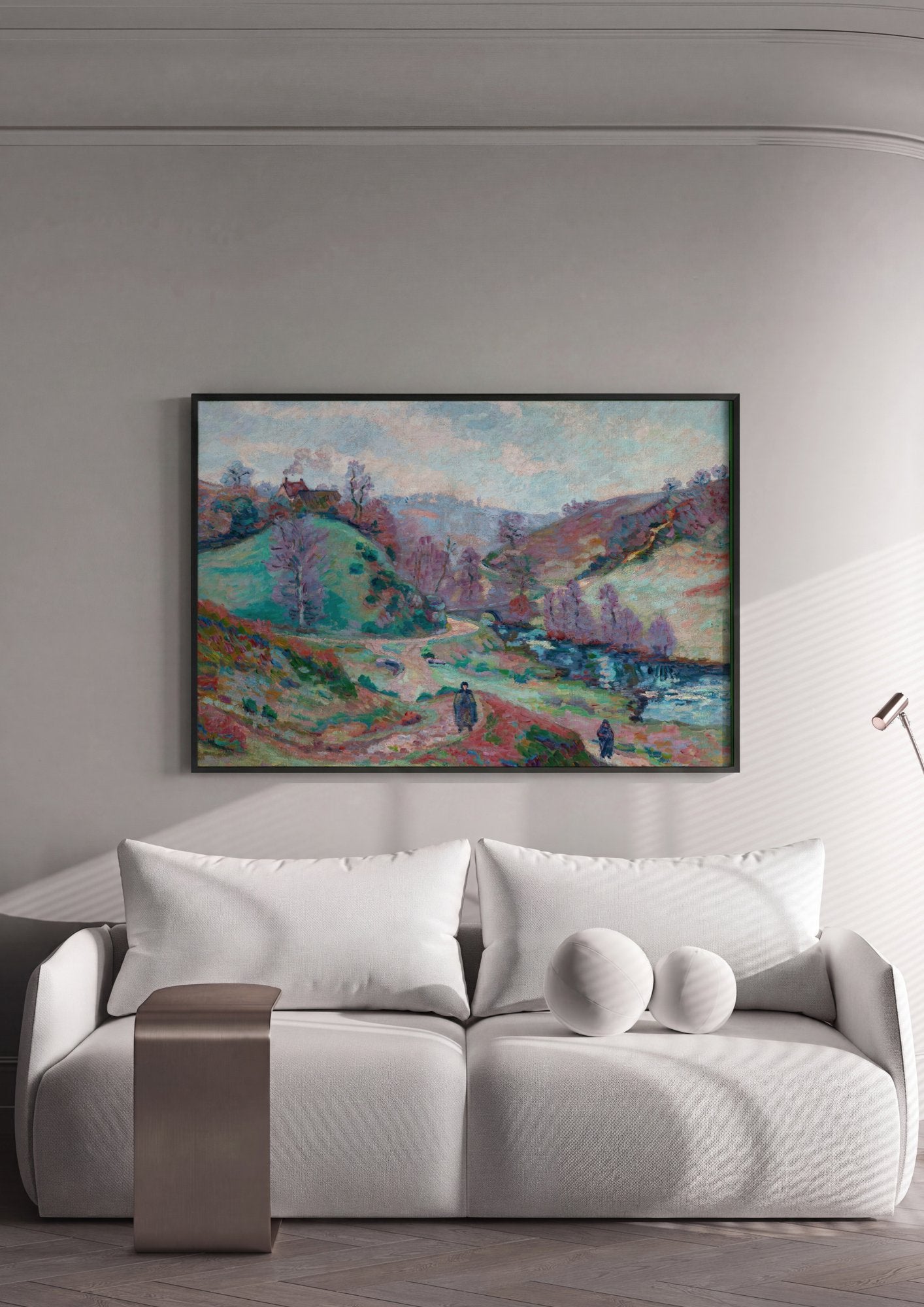 Quadro Decorativo Paisagem com Figuras - Armand Guillaumin em ambiente decorado