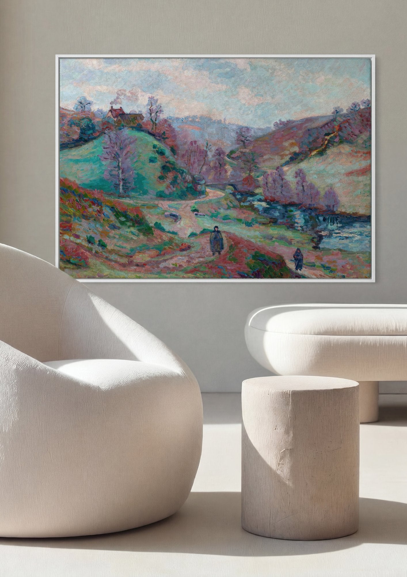 Quadro Decorativo Paisagem com Figuras - Armand Guillaumin em ambiente decorado