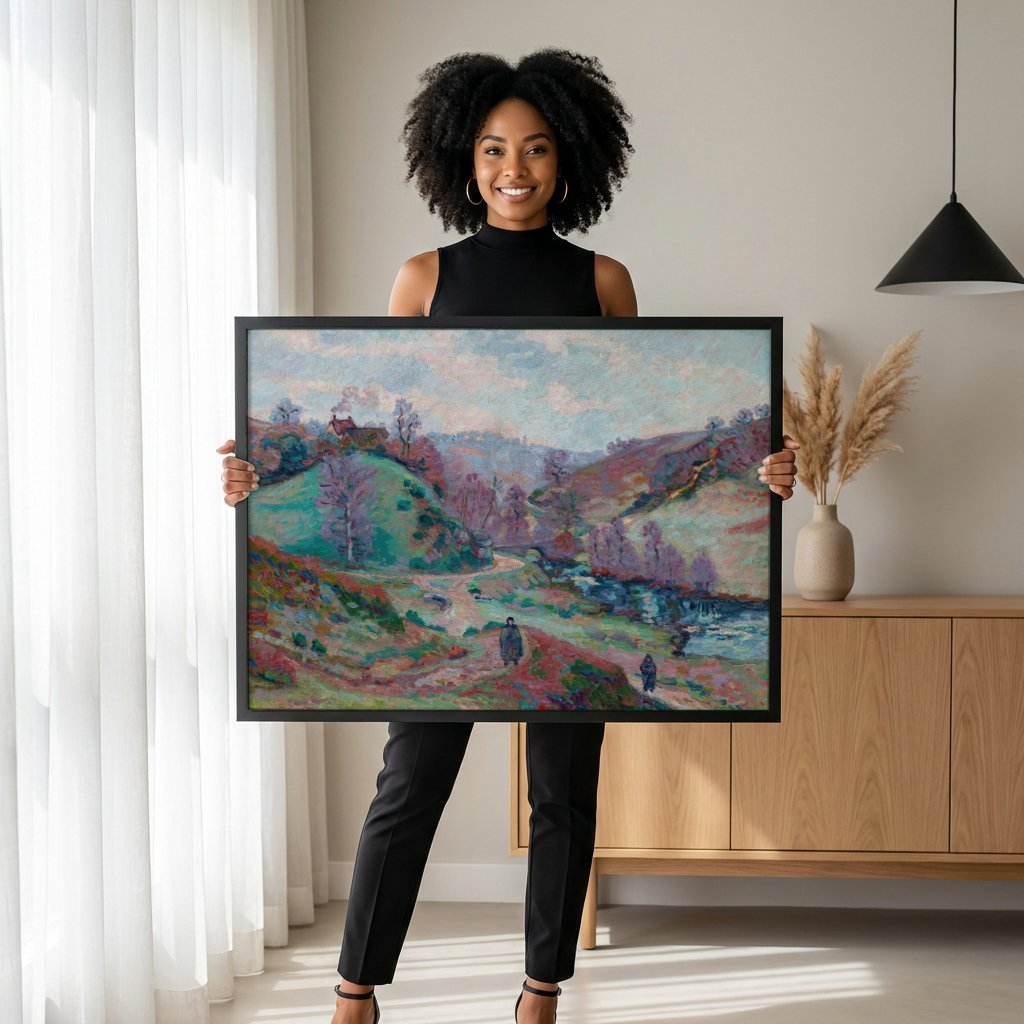 Quadro Decorativo Paisagem com Figuras - Armand Guillaumin com modelo em ambiente