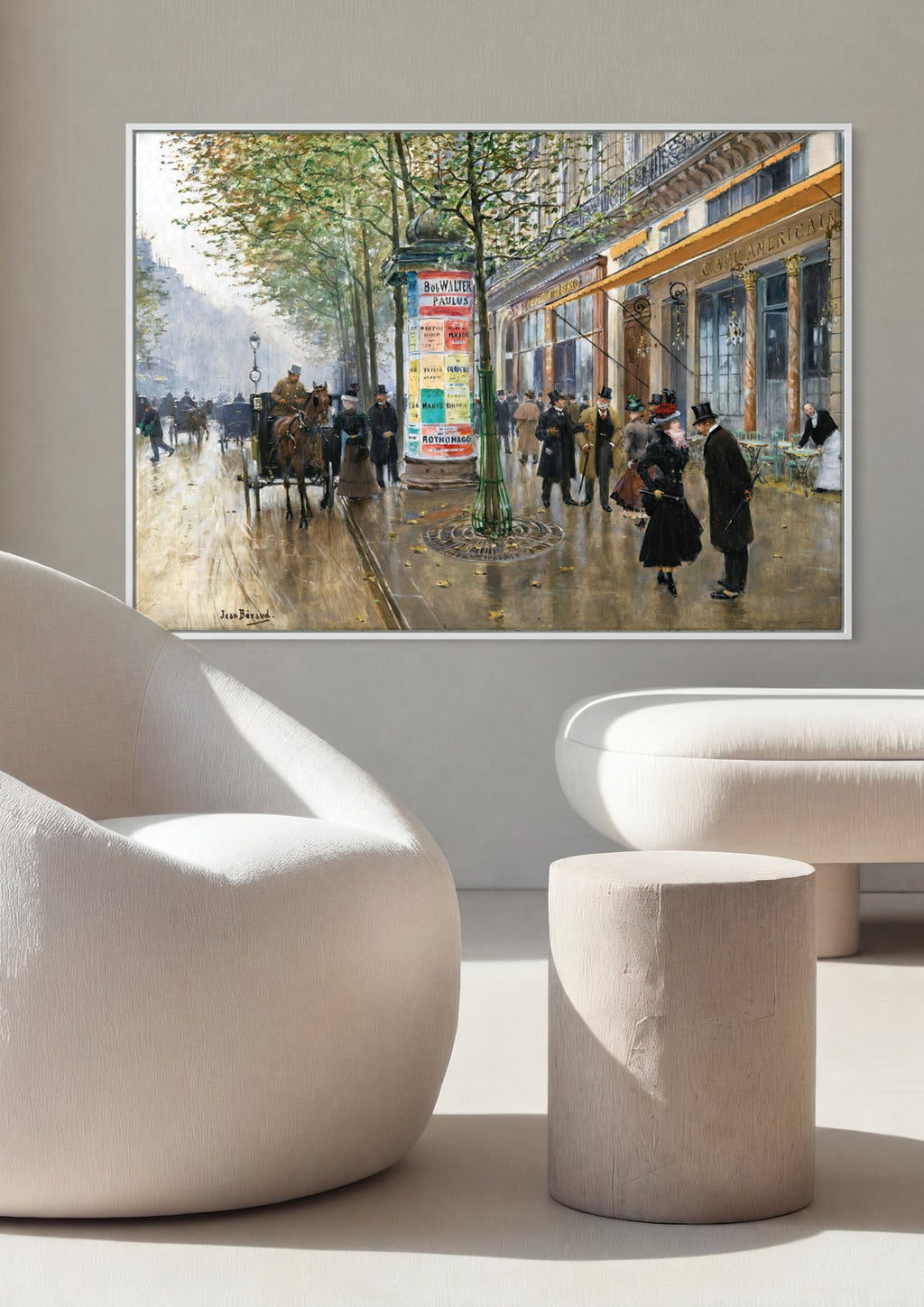 Quadro Decorativo A Rua de Paris após a Chuva - Jean Béraud em ambiente decorado