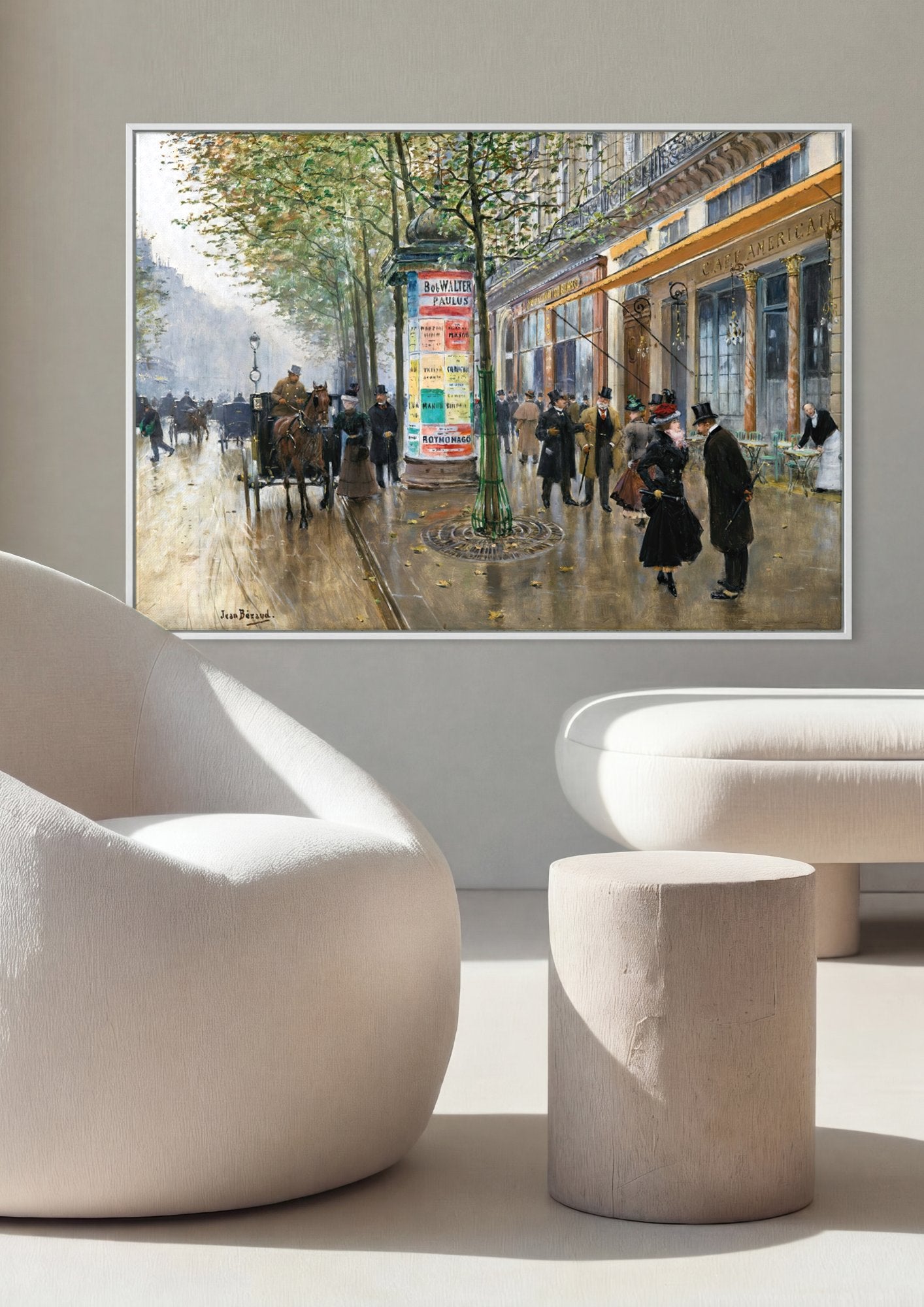 Quadro Decorativo A Rua de Paris após a Chuva - Jean Béraud em ambiente decorado