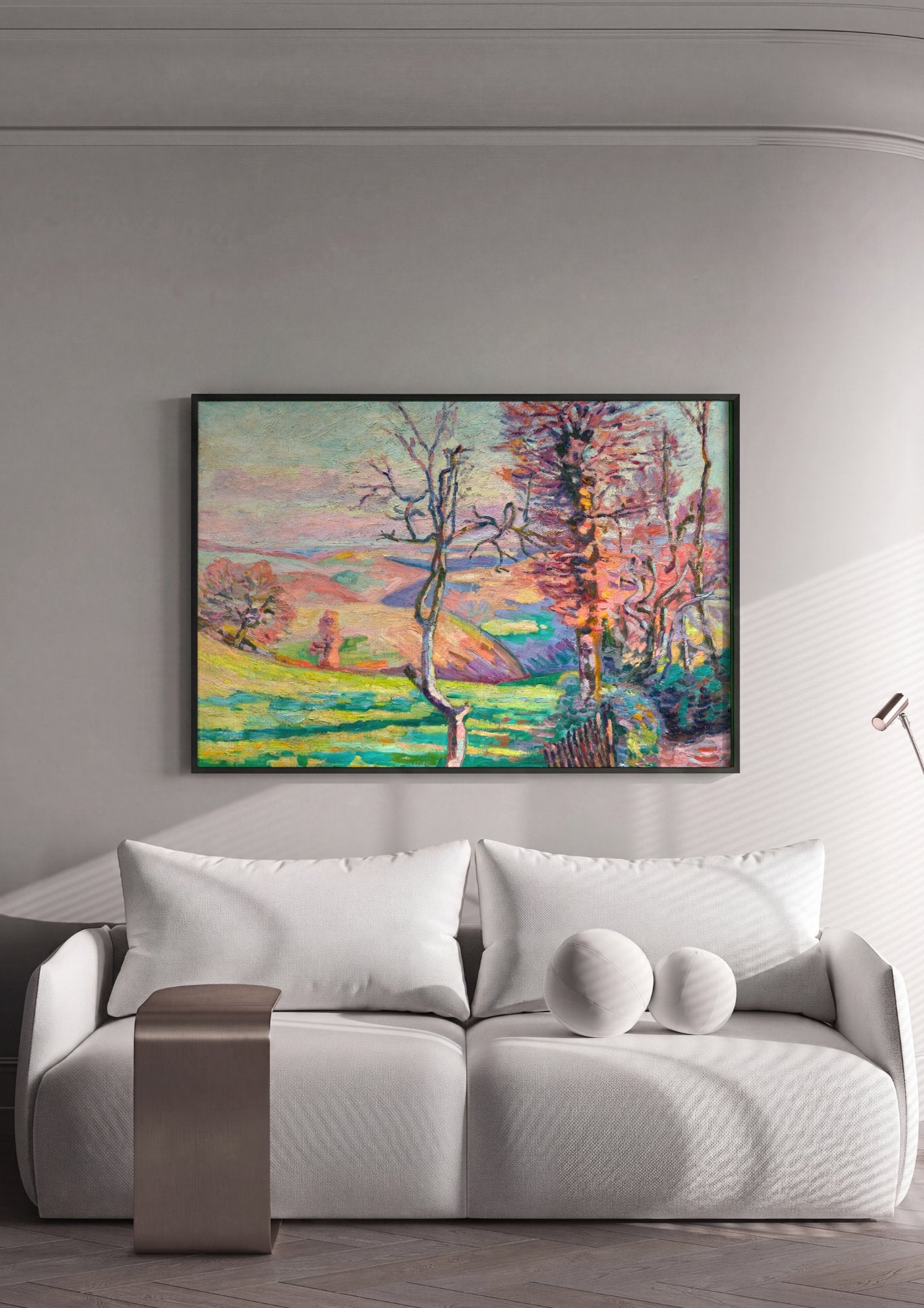 Quadro Decorativo Paisagem com Árvores - Armand Guillaumin em ambiente decorado